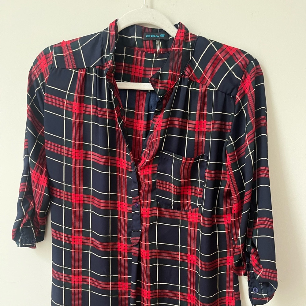 CRLZ Red and Black Plaid Shirt